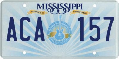 MS license plate ACA157