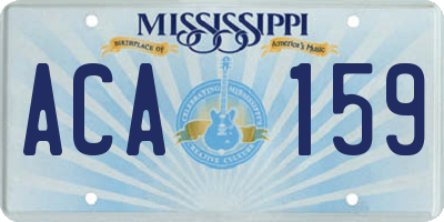 MS license plate ACA159
