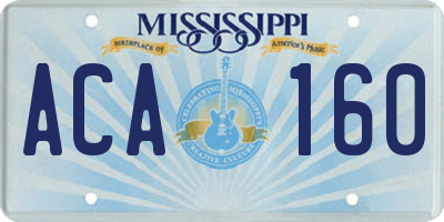 MS license plate ACA160
