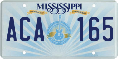 MS license plate ACA165
