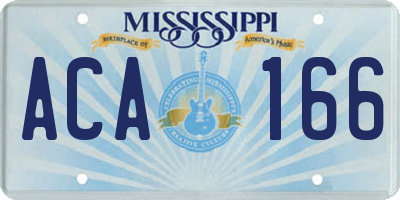 MS license plate ACA166