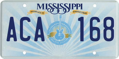 MS license plate ACA168