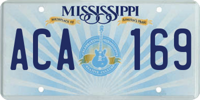 MS license plate ACA169