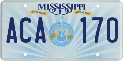 MS license plate ACA170
