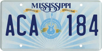 MS license plate ACA184