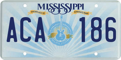 MS license plate ACA186