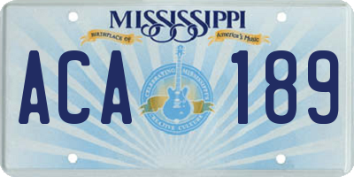 MS license plate ACA189