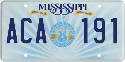 MS license plate ACA191