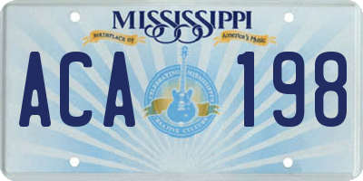 MS license plate ACA198