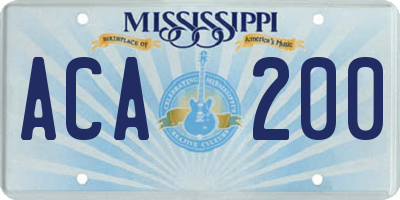 MS license plate ACA200