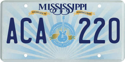 MS license plate ACA220