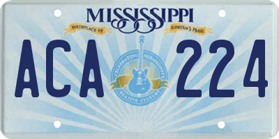 MS license plate ACA224