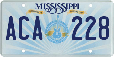 MS license plate ACA228
