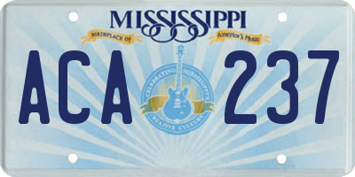 MS license plate ACA237