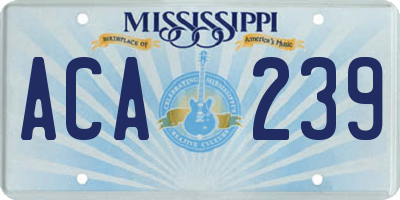 MS license plate ACA239