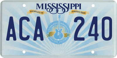 MS license plate ACA240