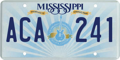 MS license plate ACA241