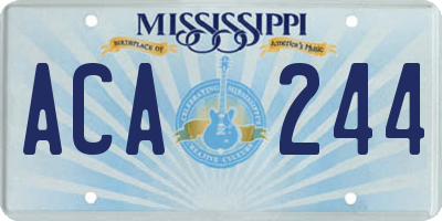 MS license plate ACA244