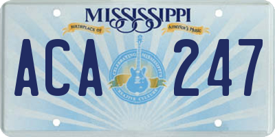 MS license plate ACA247