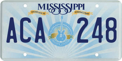 MS license plate ACA248