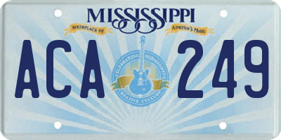 MS license plate ACA249
