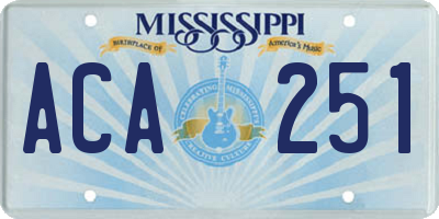 MS license plate ACA251