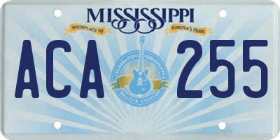 MS license plate ACA255