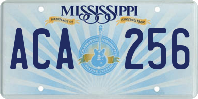 MS license plate ACA256