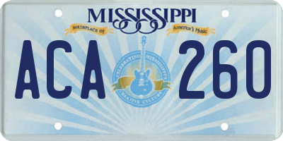 MS license plate ACA260