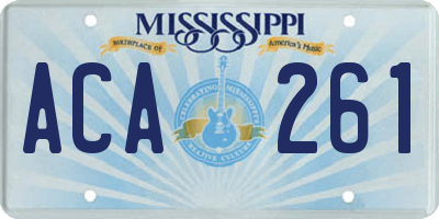 MS license plate ACA261