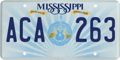 MS license plate ACA263