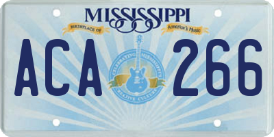 MS license plate ACA266