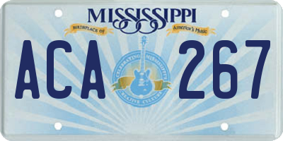 MS license plate ACA267