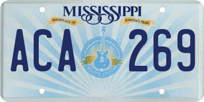 MS license plate ACA269