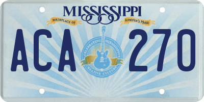 MS license plate ACA270
