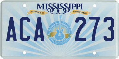 MS license plate ACA273