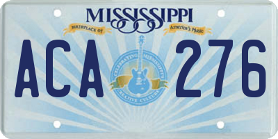 MS license plate ACA276