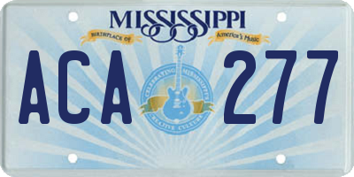 MS license plate ACA277