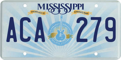 MS license plate ACA279
