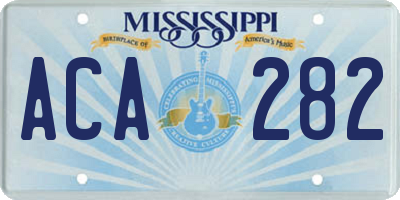 MS license plate ACA282