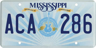MS license plate ACA286