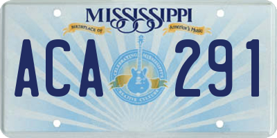 MS license plate ACA291