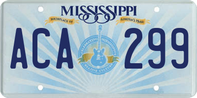 MS license plate ACA299