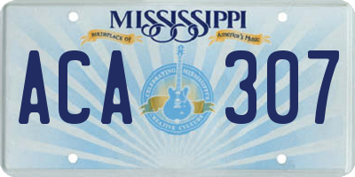 MS license plate ACA307