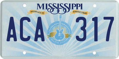 MS license plate ACA317