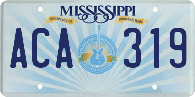 MS license plate ACA319