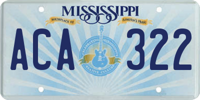 MS license plate ACA322