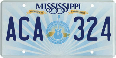 MS license plate ACA324
