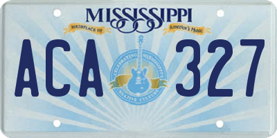 MS license plate ACA327