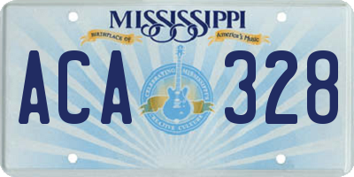 MS license plate ACA328